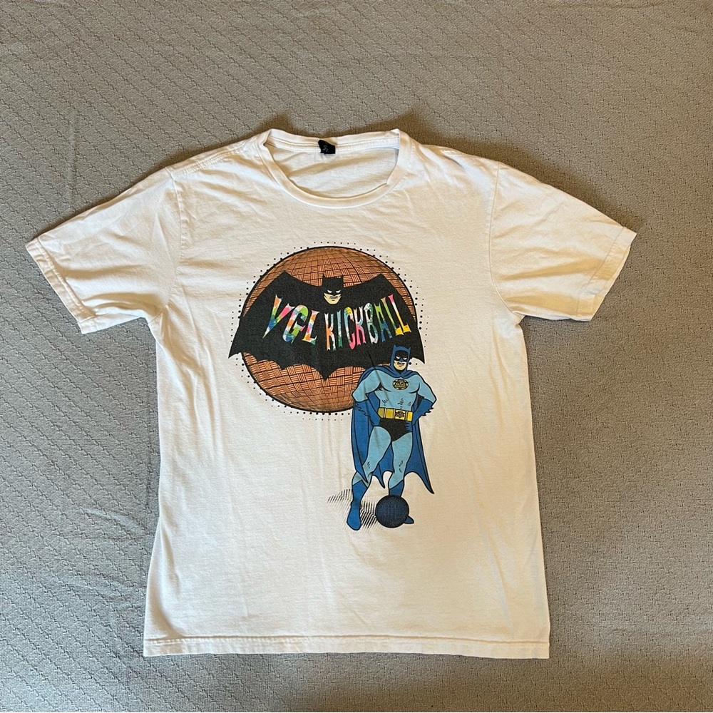 Varsity Gay League Kickball Batman Paint Splatter Shirt Small